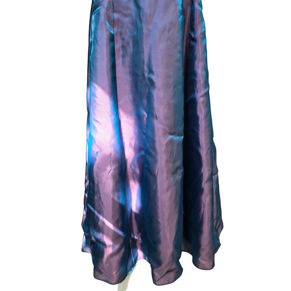 VTG Maurices Iridescent Maxi Dress Sequins Y2K Formal Gown Purple Hoco Mermaid - Picture 8 of 11